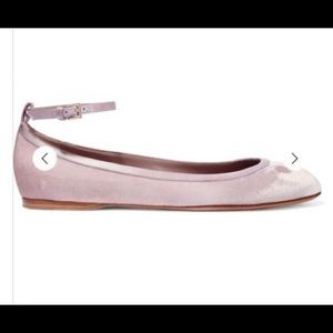 AERIN pink velvet Ballet Flats